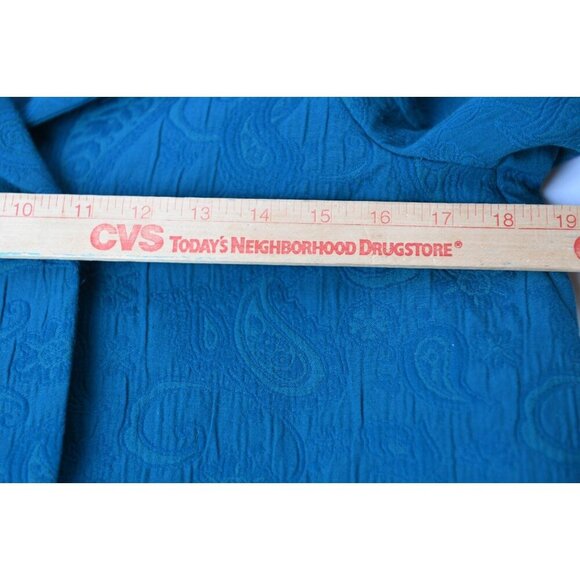 Laura Ashley Cropped Jacket 90s Vintage Women’s Sz Petite S in Teal - Picture 13 of 14